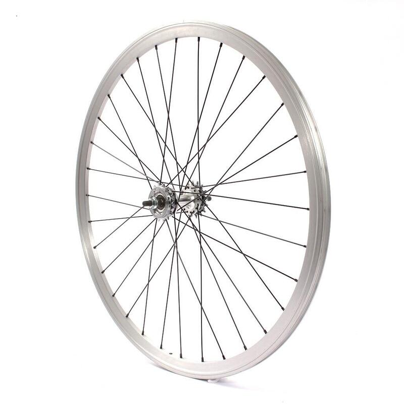 RODA TRASEIRA FIXA DE 28" KHEBIKES PRATEADOS