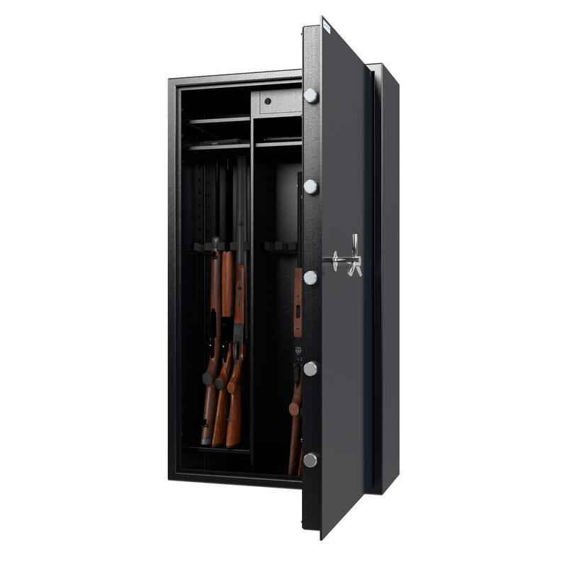 ARMOIRE FORTE MODULABLE POUR 14 ARMES SERRURE A CLES A2P