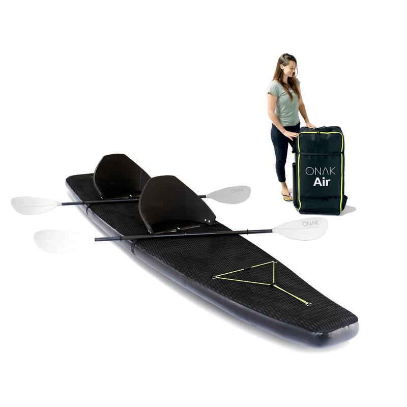 Kayak 2 personnes gonflable sit-on-top - ONAK Air Duo noir