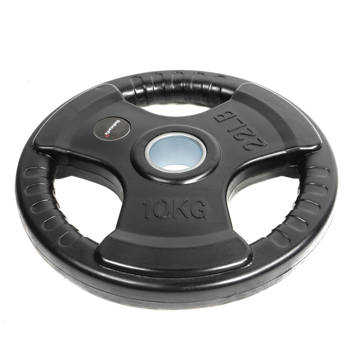 Gladiatorfit - Disque Avec Poignées Caoutchouc "bumper Plate" Ø 51mm Gladiatorfit - Poids De Musculation - Blanc|noir - 10 Kg - Decathlon