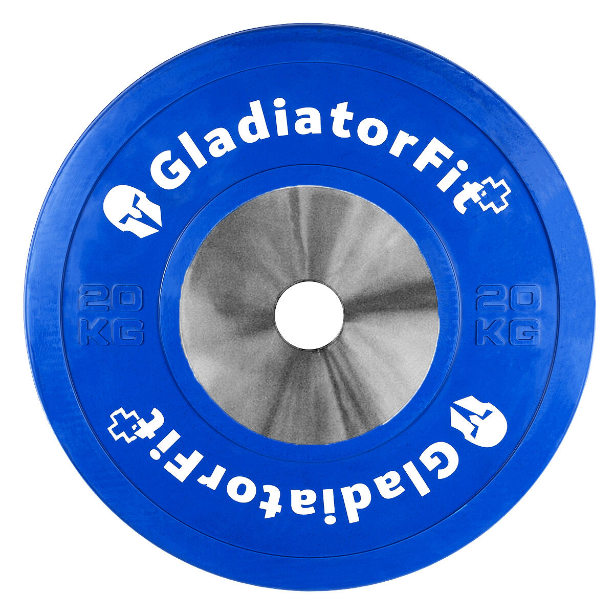 Gladiatorfit - Disque Compétition Caoutchouc "bumper Plate" Ø 51mm Gladiatorfit - Poids De Musculation - Bleu - 20 Kg - Decathlon