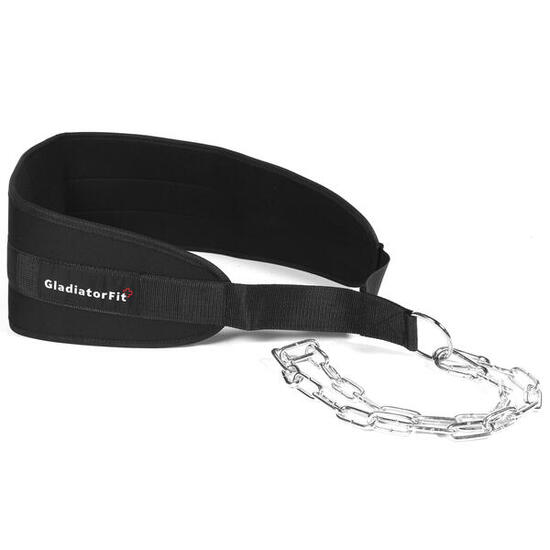 Cintura da bodybuilding "Dip Belt" con catena 90cm GladiatorFit