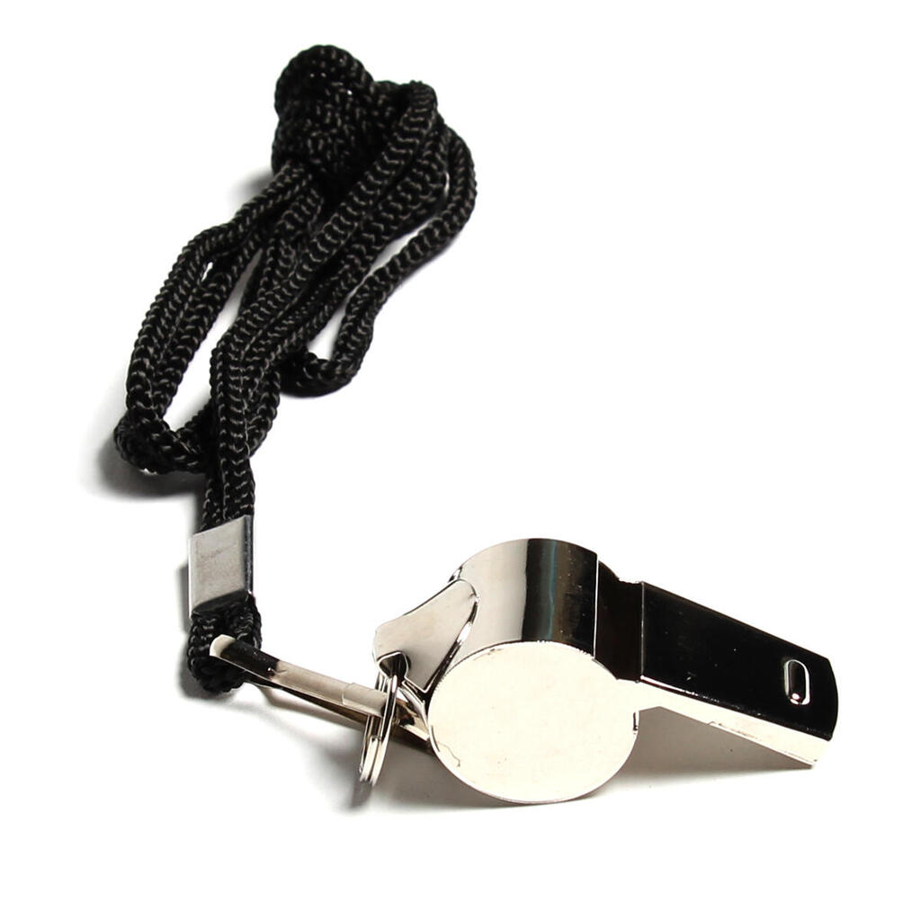 Stainless steel referee whistle with lanyard Omada
