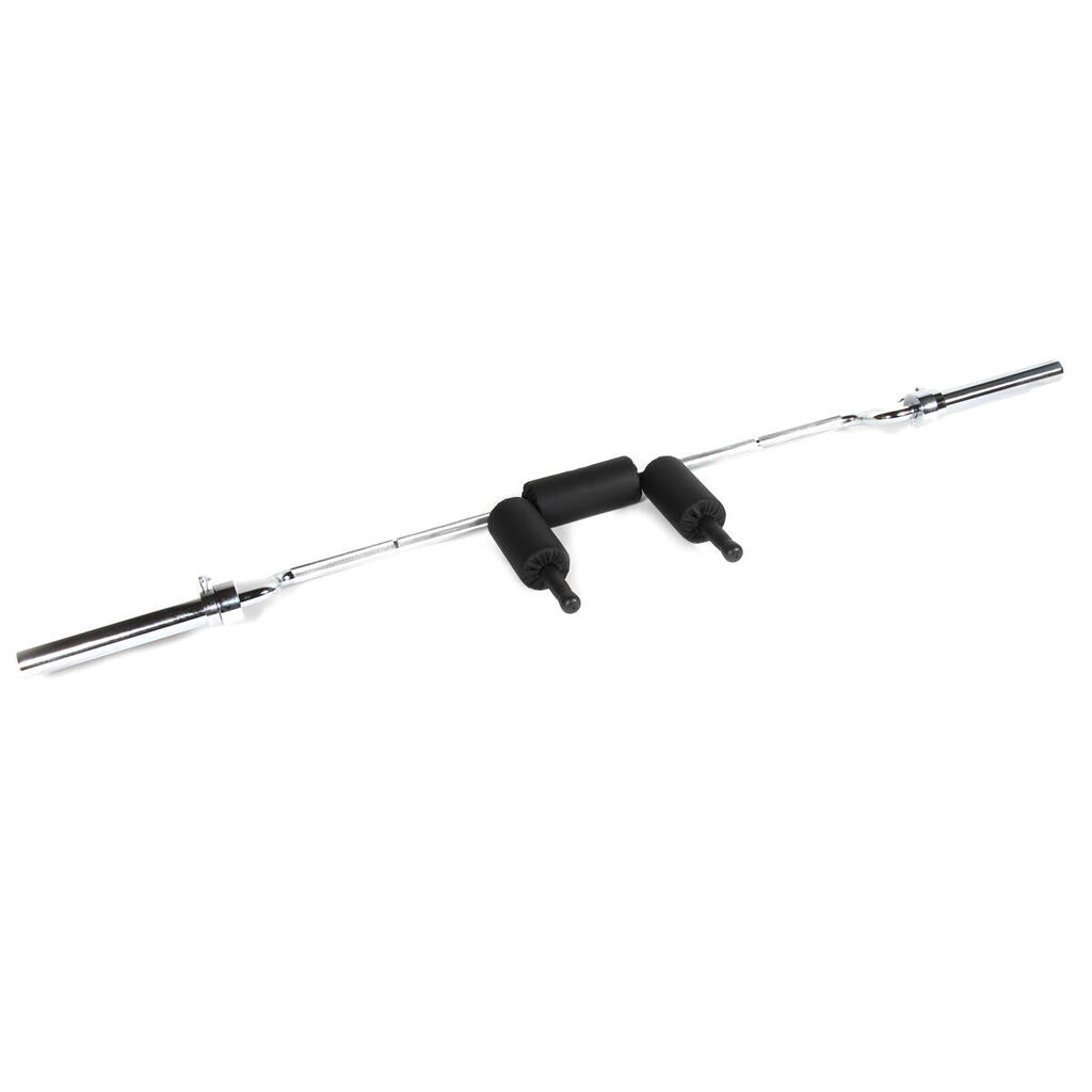 220cm Ø50mm steel "Safety Squat Bar" + 2 disc stops