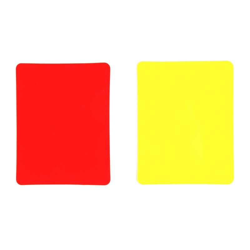 PVC scheidsrechterskaarten (set van 2, 1 rood en 1 geel)