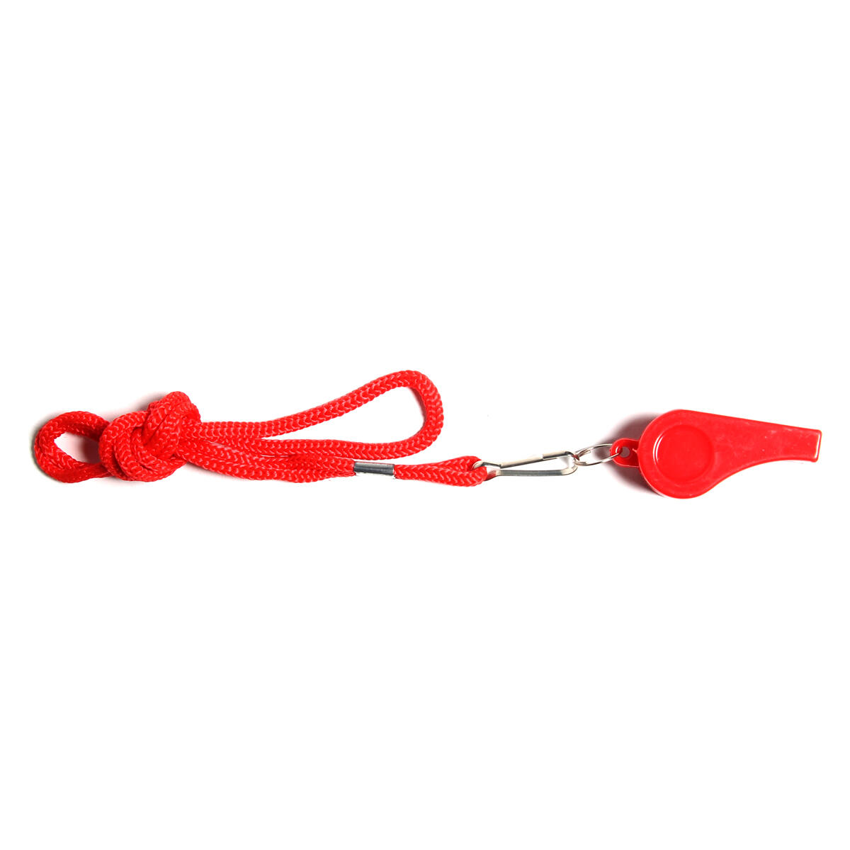 Plastic referee whistle with lanyard