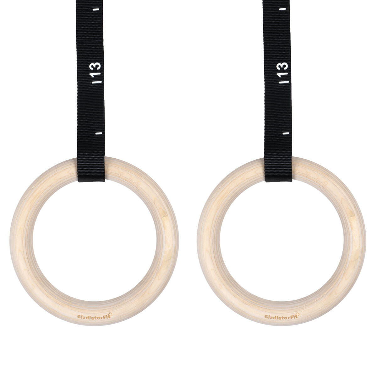 GLADIATORFIT Anillas de gimnasia - crosstraining de madera Ø 32mm + correas ajustables