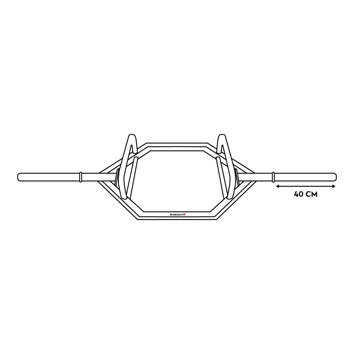 Barra de armadilha" hexagonal em aço Ø 50mm GladiatorFit 3/5