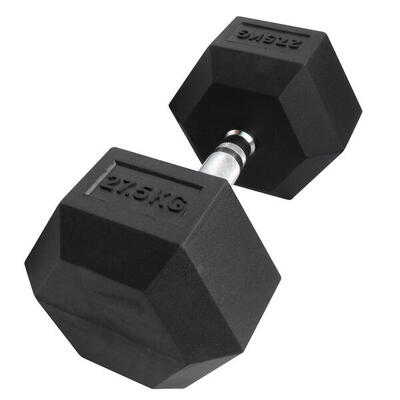 Sechseckige Hantel "Hex Dumbbell" aus Gummi GladiatorFit