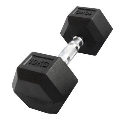 Sechseckige Hantel "Hex Dumbbell" aus Gummi GladiatorFit