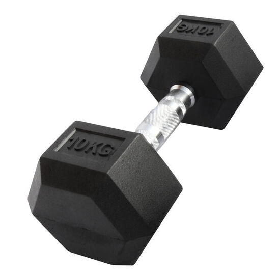 Sechseckige Hantel "Hex Dumbbell" aus Gummi GladiatorFit