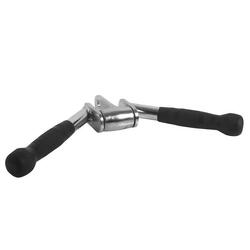 Barre en V pour triceps 41 cm acier gris avec poignées caoutchouc.