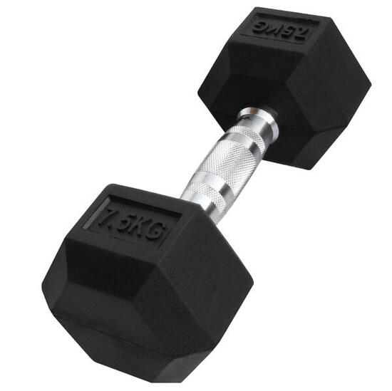 Haltère hexagonal "Hex Dumbbell" en caoutchouc GladiatorFit