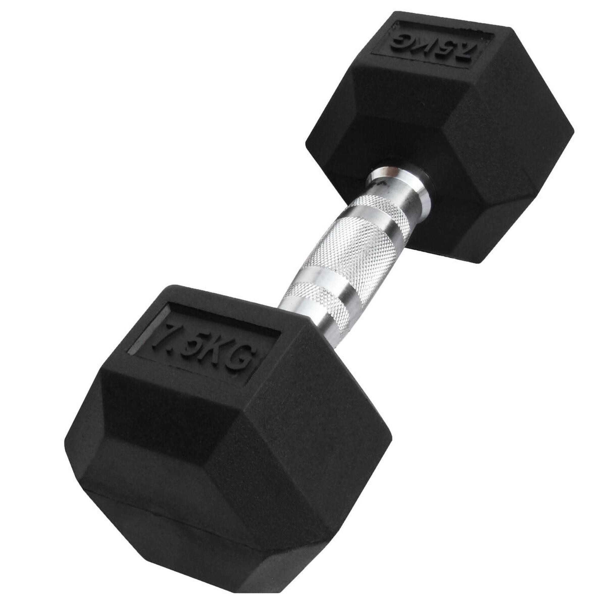 Haltere hexagonal em borracha GladiatorFit