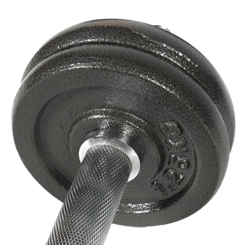 Kit / juego de discos de mancuerna 15kg y barras cromadas Ø 25mm