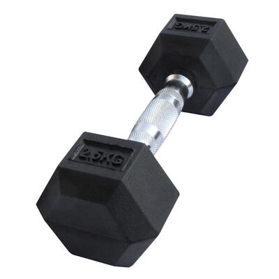 Sechseckige Hantel "Hex Dumbbell" aus Gummi GladiatorFit