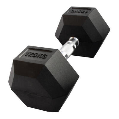 Sechseckige Hantel "Hex Dumbbell" aus Gummi GladiatorFit