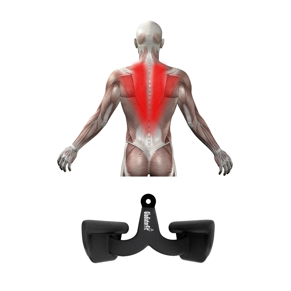 Pega de aço larga e ergonómica para polias GladiatorFit 2/5