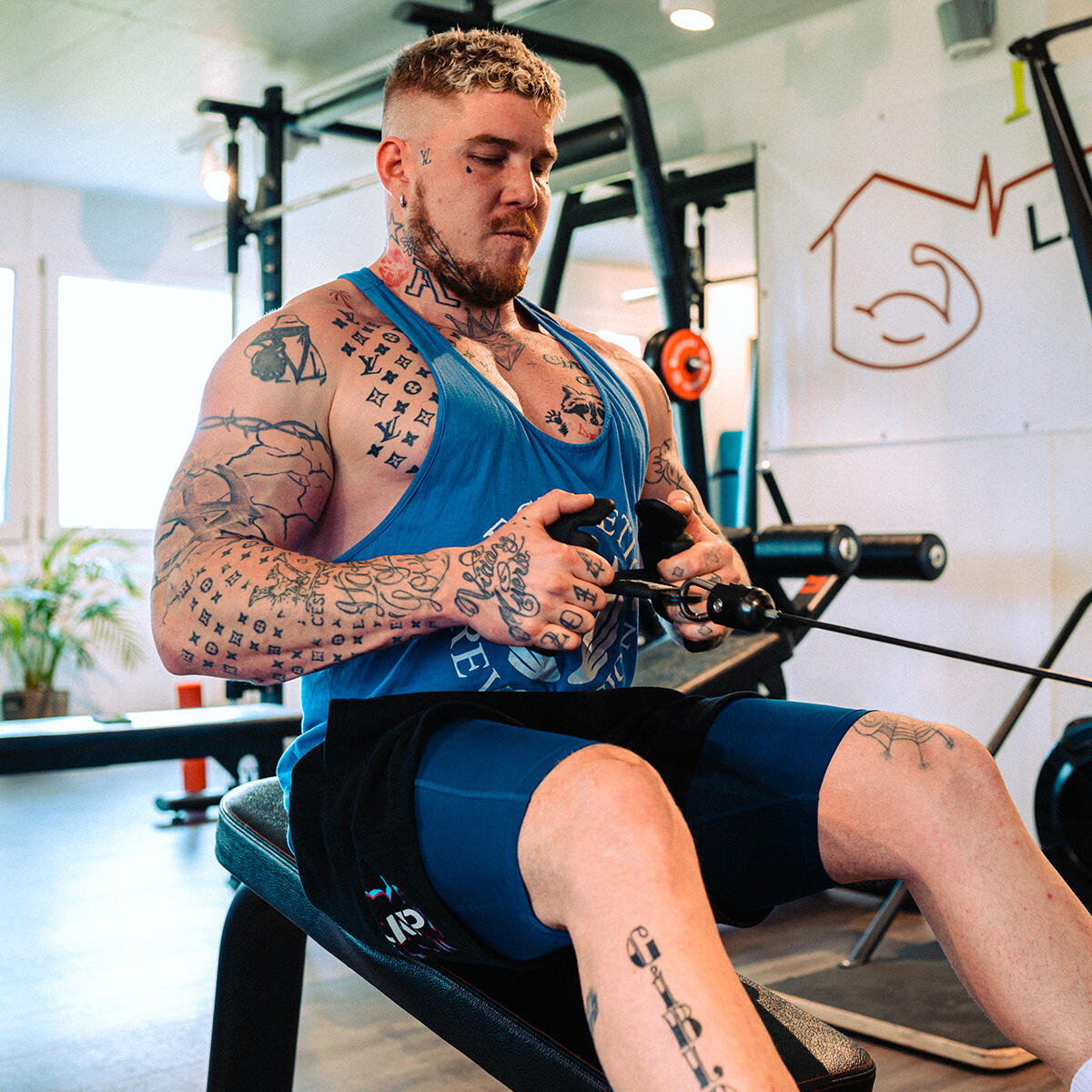 Maniglia di trazione ergonomica a carrucola in acciaio GladiatorFit