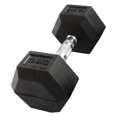 Sechseckige Hantel "Hex Dumbbell" aus Gummi GladiatorFit