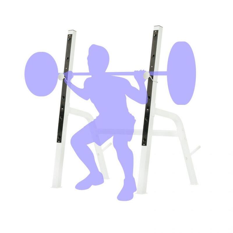 Halterbank met Squat Rack + 100 kg set - Halterstang met gewichten