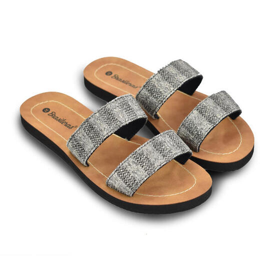 BRASILERAS Damen Zehentrenner für den Strand in schwarz mit Gummisohle