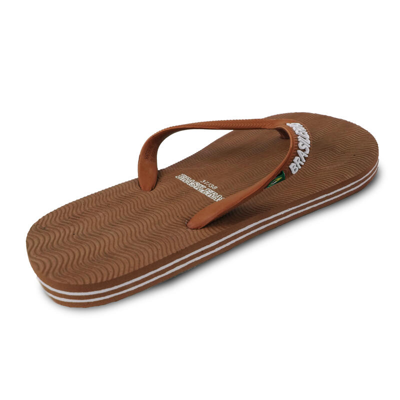 Infradito da spiaggia Brasileras unisex in marrone chiaro con suola in gomma