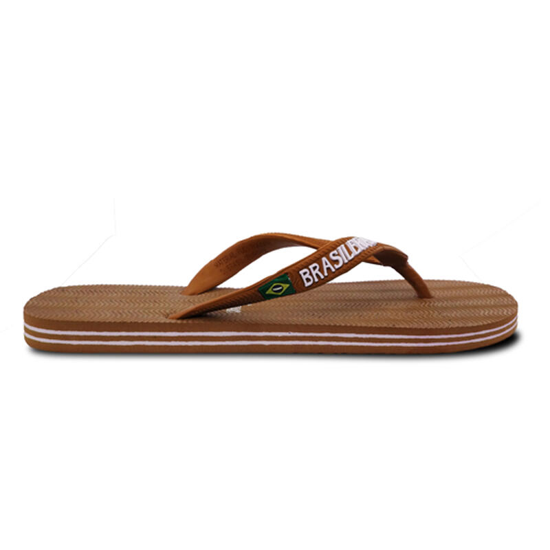 Unisex Strand Flip Flops BRASILERAS in hellbrauner Farbe mit Gummisohle