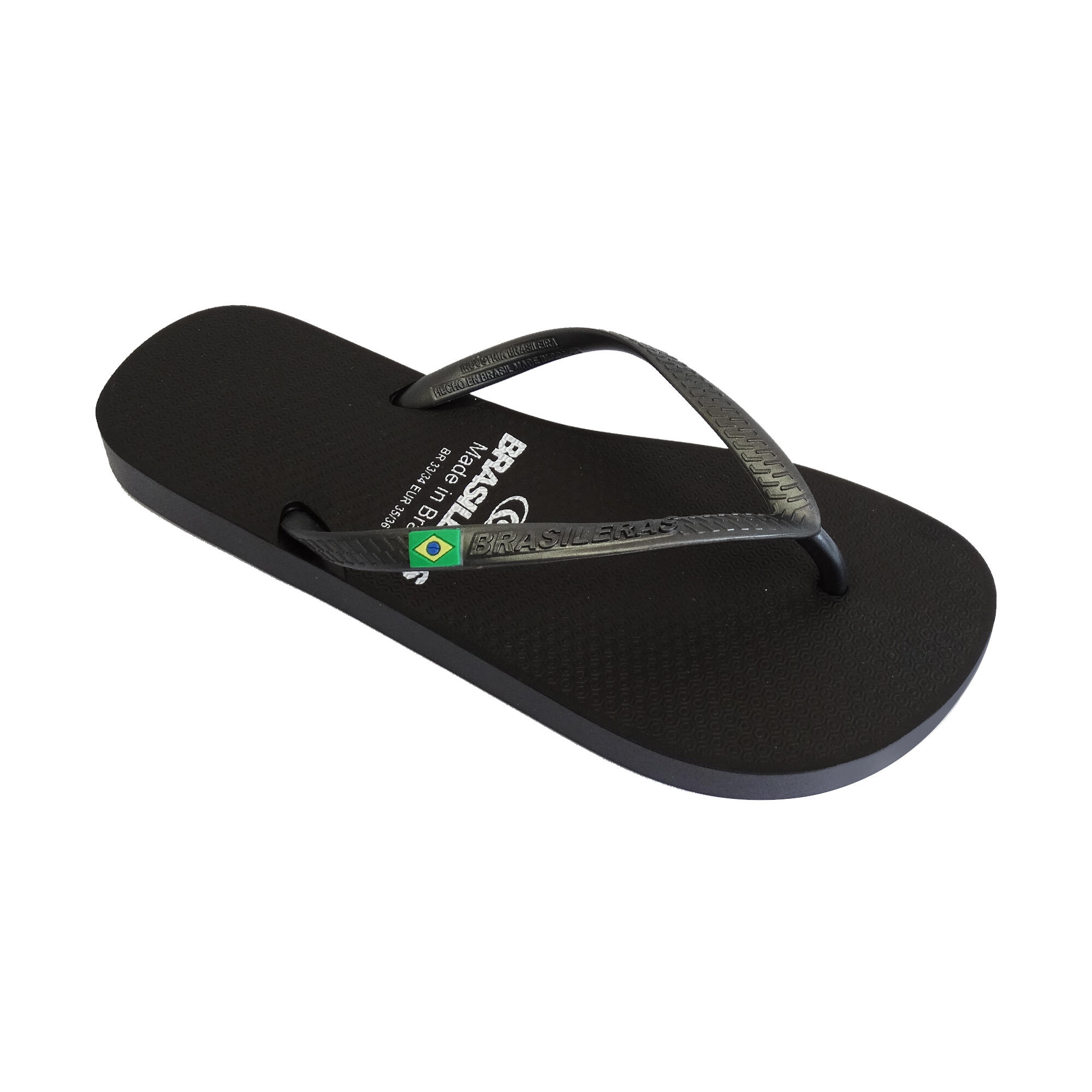 BRASILERAS Strandslippers voor dames in zwart met rubberen zolen
