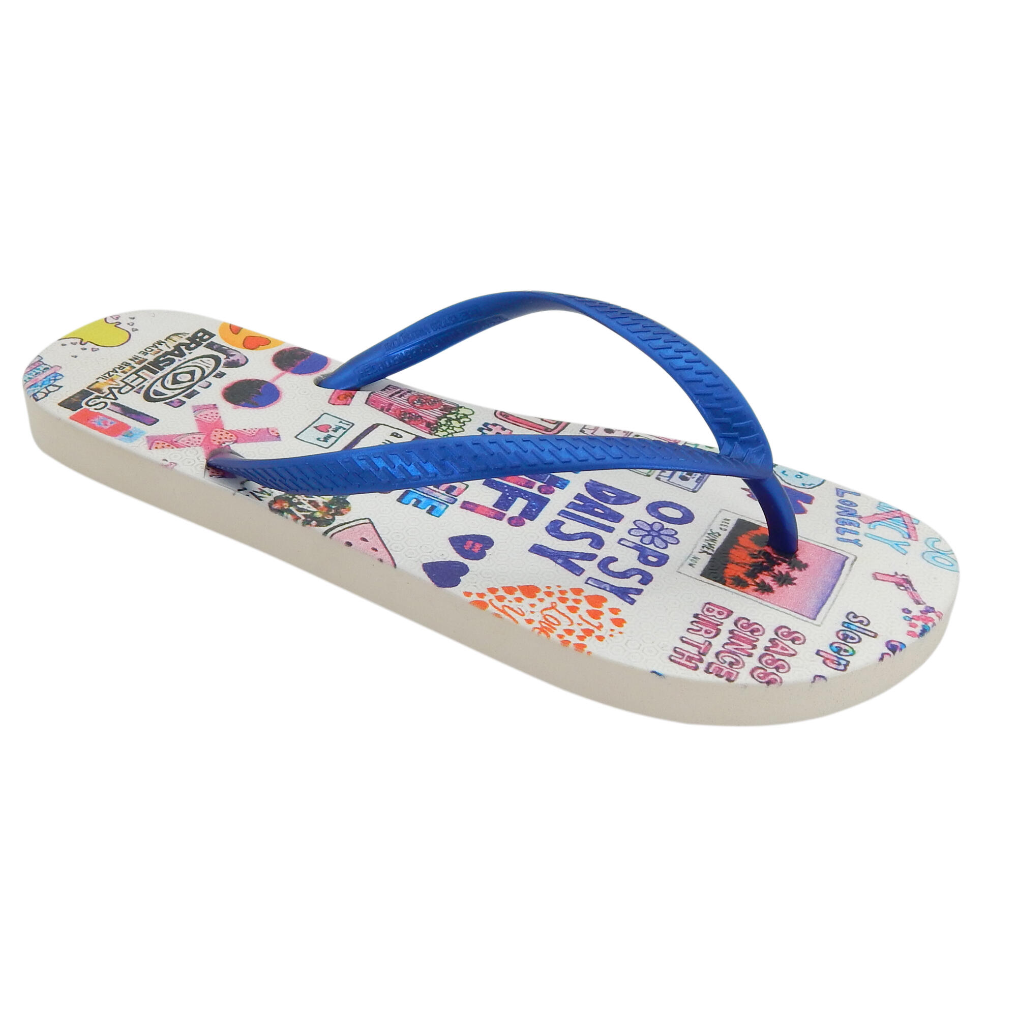 Tongs pour femme Brasileras de couleur bleu royal avec semelle en gomme 2/5