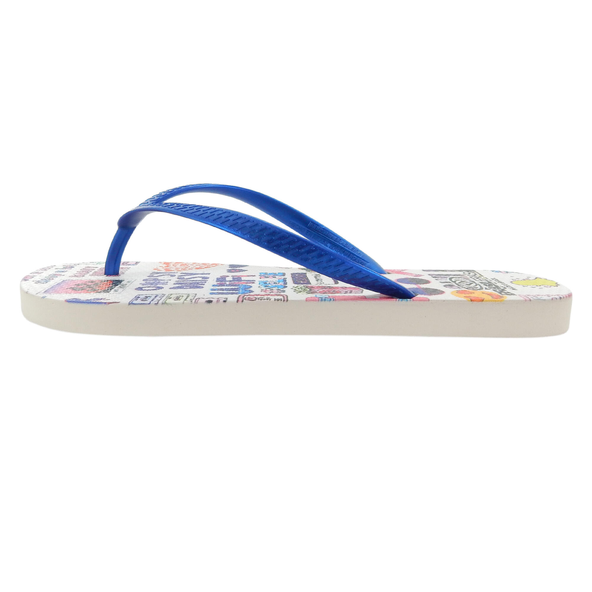 Tongs pour femme Brasileras de couleur bleu royal avec semelle en gomme 3/5