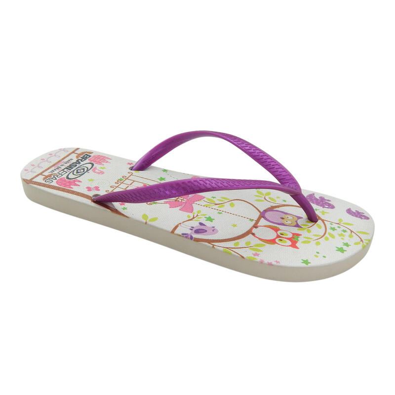 BRASILERAS Damen Strand Flip Flops in lila Farbe mit Gummisohle