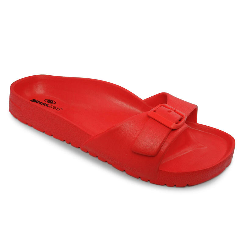 Brasileras unisex teenslippers in rood met rubberen zolen