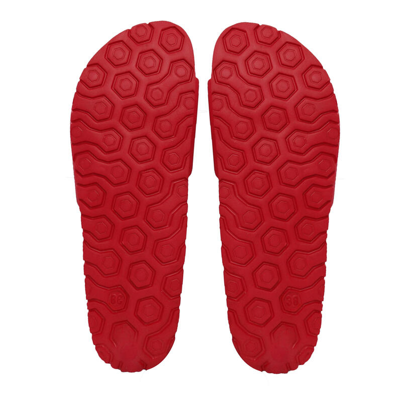 Chinelos de Praia unissex Brasilras de Cor Vermelho com Solo de Drunk Non -Slip