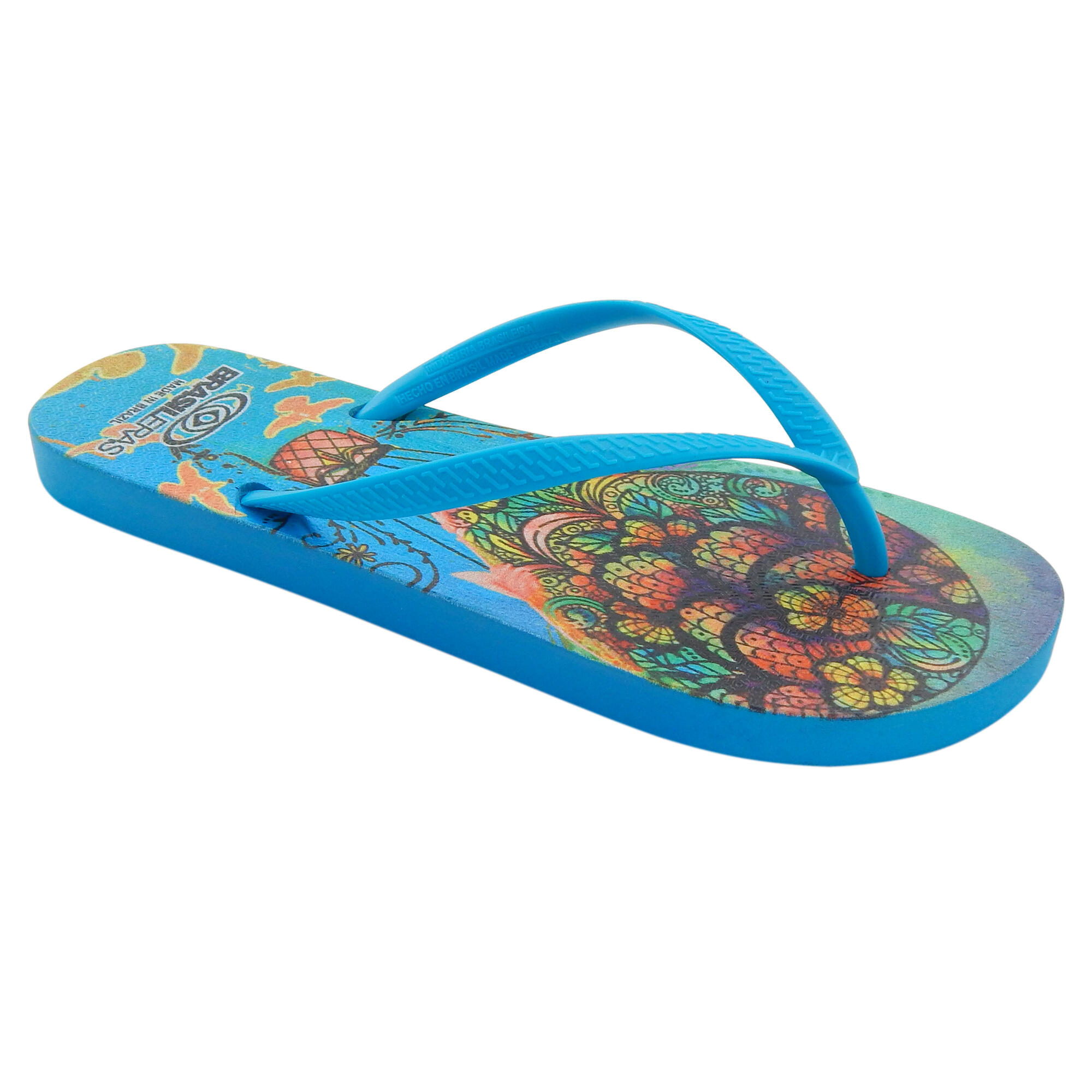Tongs pour femme Brasileras de couleur bleu ciel avec semelle en gomme 2/5