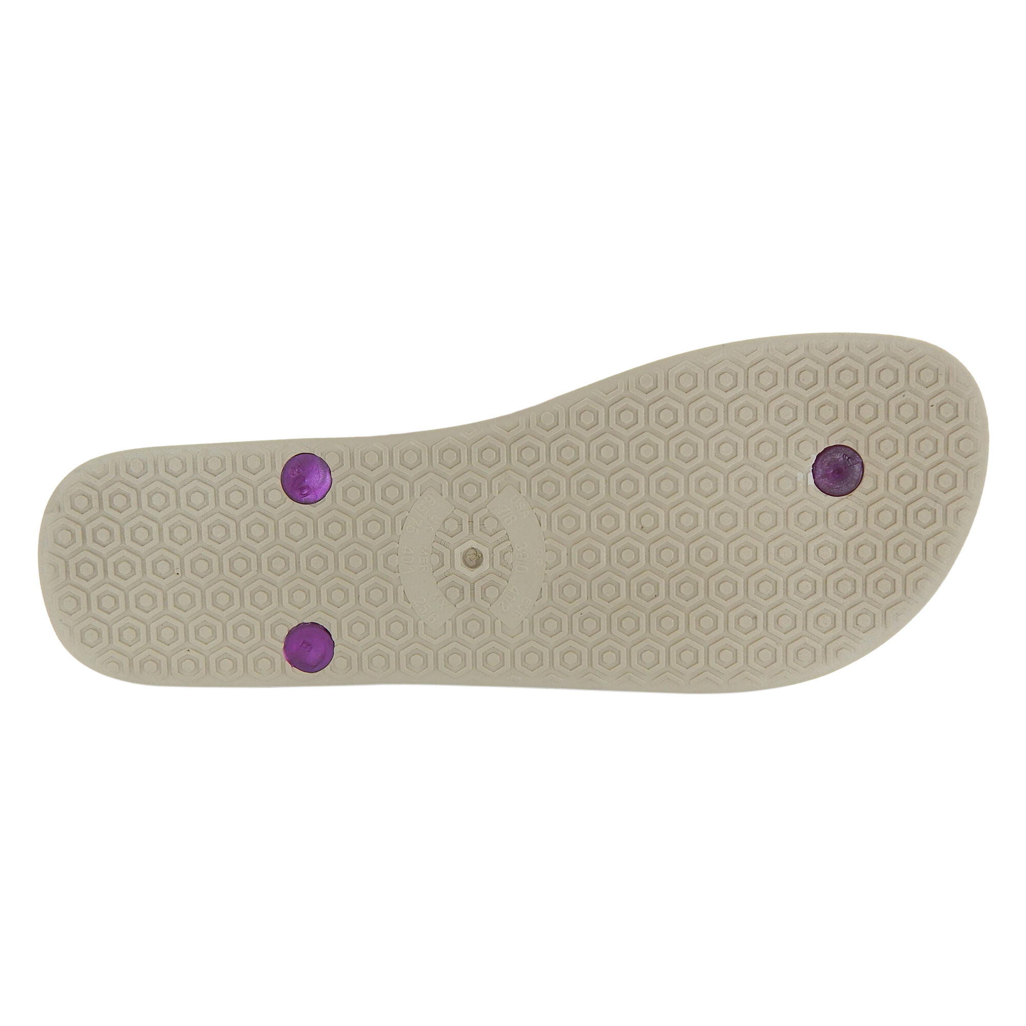 Strandslippers voor dames in lila kleur met rubberen zolen 4/5
