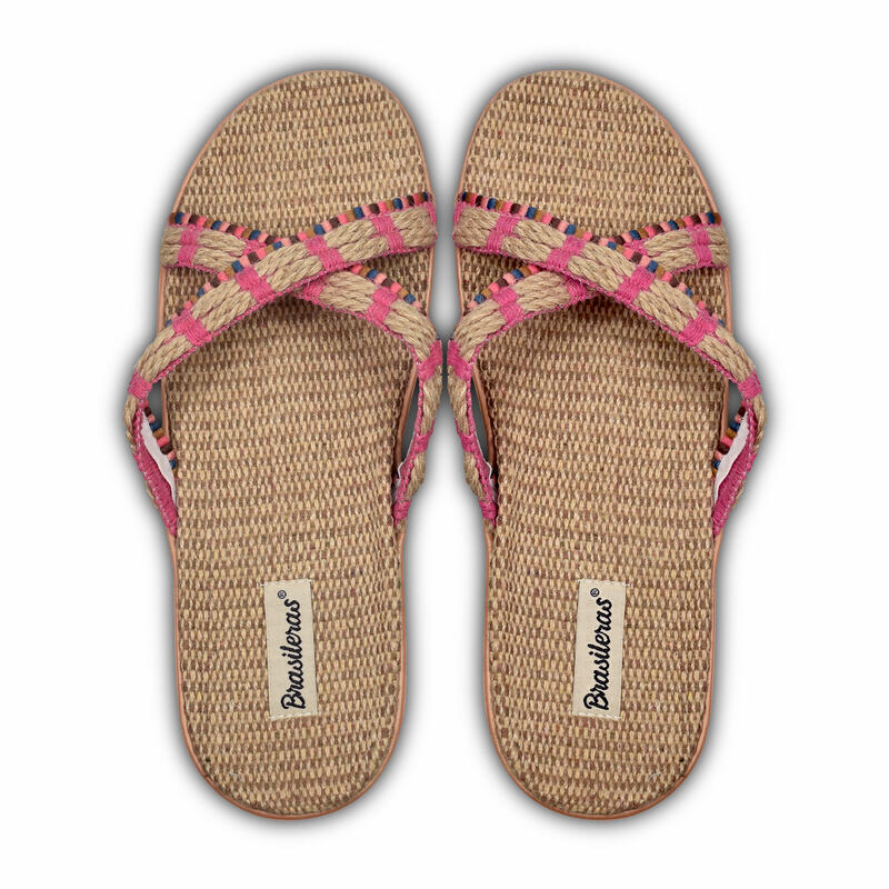 Chinelas de Praia Mulher Brasileras de Cor Rosa solo de Eva non -Slip