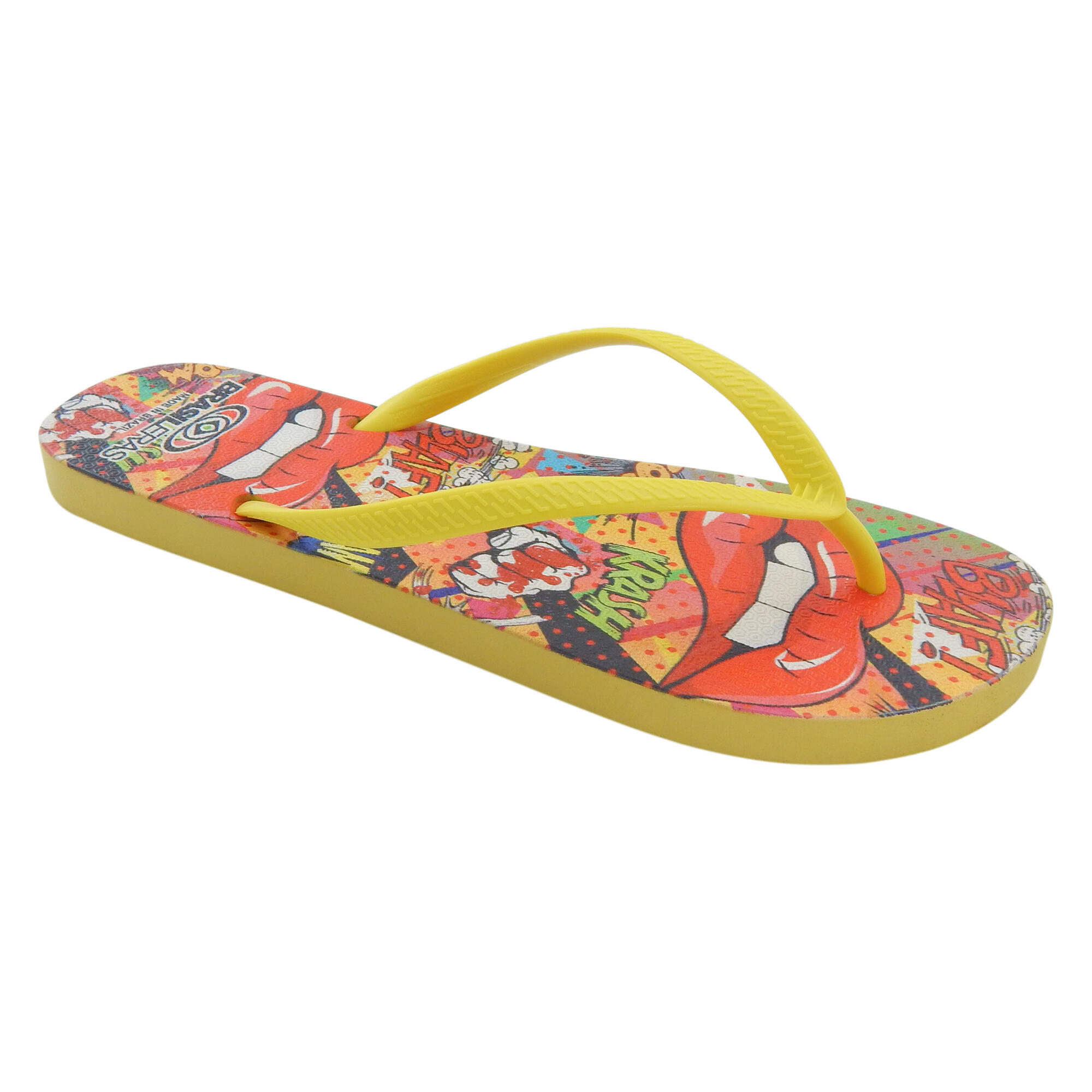 Tongs pour femme Brasileras de couleur jaune avec semelle en gomme 2/5