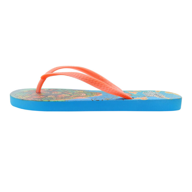 Brasileras teenslippers voor dames in oranje met rubberen zolen