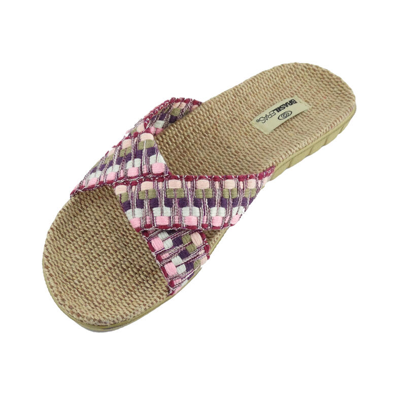 Strandslippers voor dames in lila kleur met rubberen zolen