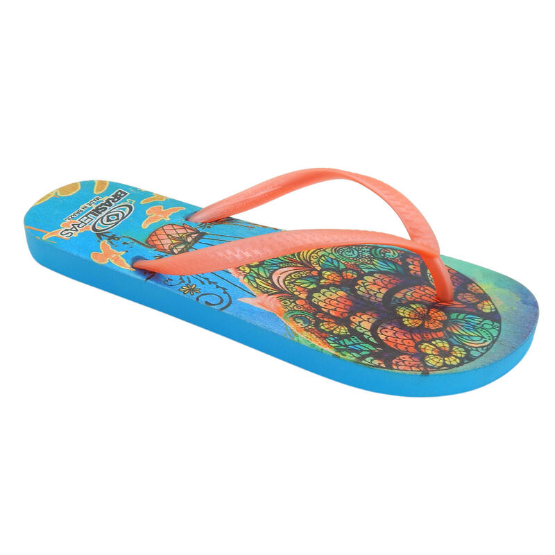 Tongs pour femmes Brasileras de couleur orange avec semelle en caoutchouc