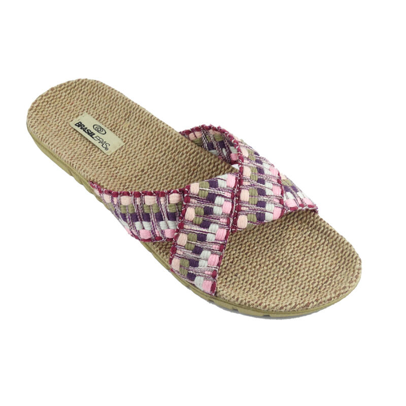 BRASILERAS Damen Strand Flip Flops in lila Farbe mit Gummisohle