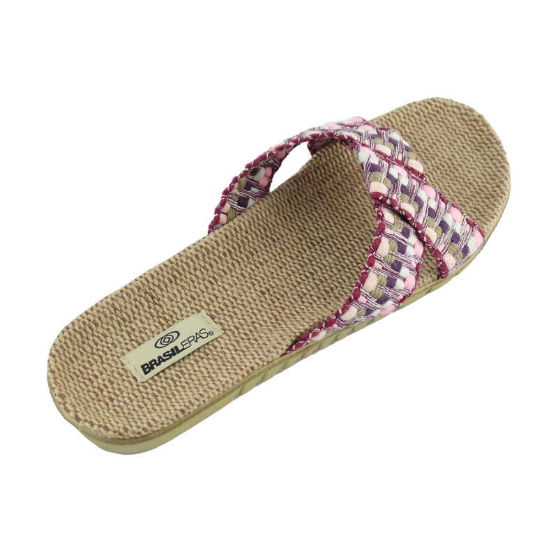 Strandslippers voor dames in lila kleur met rubberen zolen