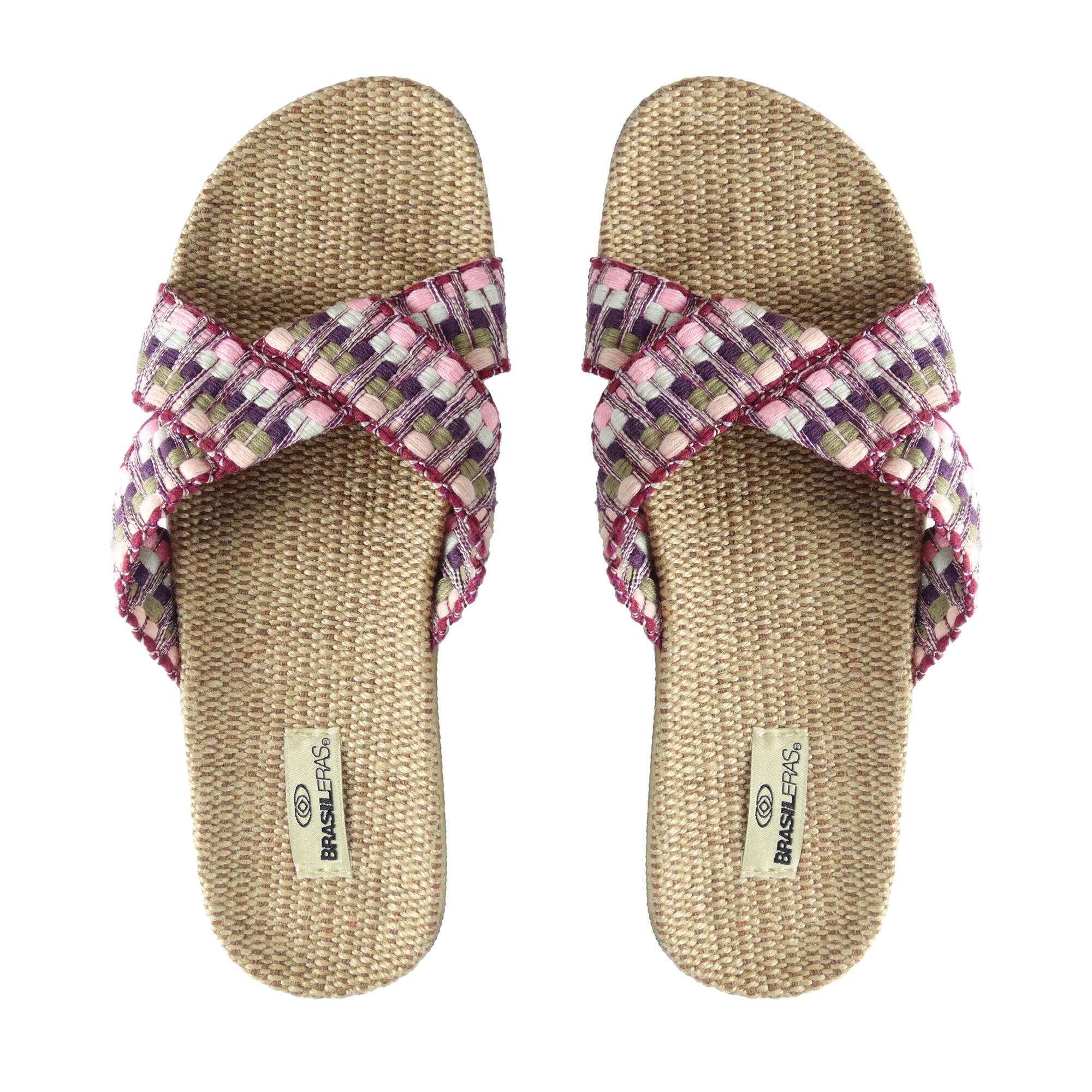 BRASILERAS Strandslippers voor dames in lila kleur met rubberen zolen
