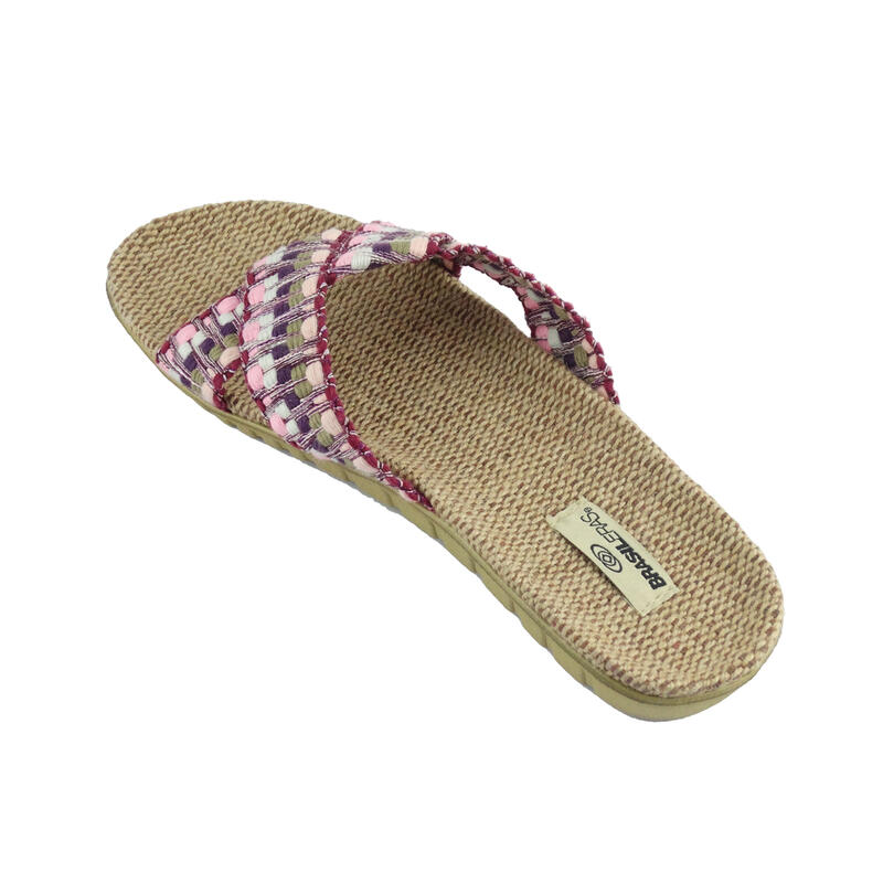 Strandslippers voor dames in lila kleur met rubberen zolen