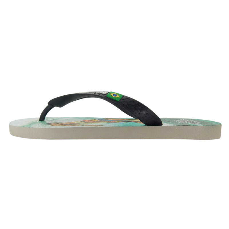 Herren-Strand-Flip-Flops BRASILERAS in schwarz mit Gummisohle