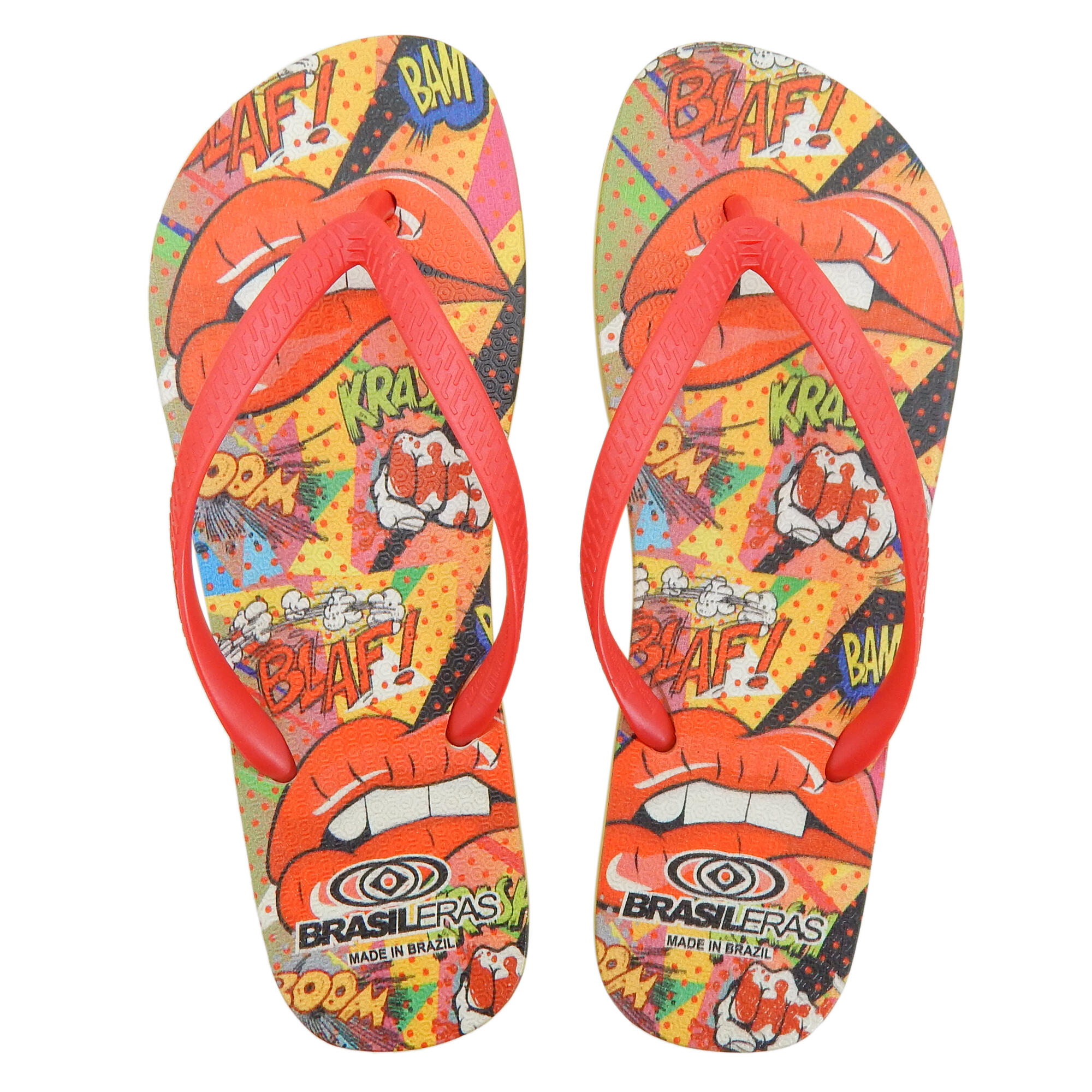 BRASILERAS Brasileras teenslippers voor dames in rood met rubberen zolen