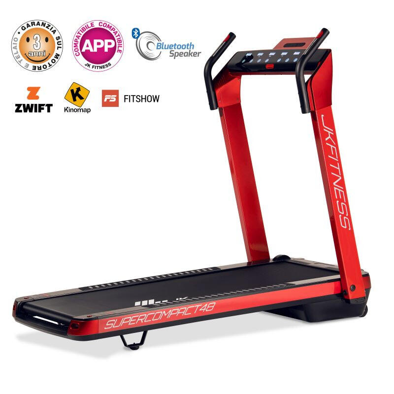 Tapis Roulant JK Fitness SUPERCOMPACT48 Red 2021 compatibile Zwift e Kinomap