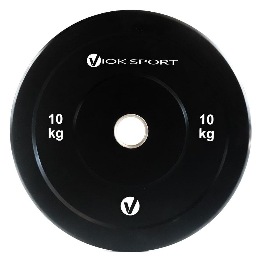 Disco olímpico bumper preto de halterofilismo 10kg Viok Sport