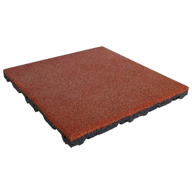 protetor de chão de borracha 55 mm - 50 x 50 cm - Vermelho